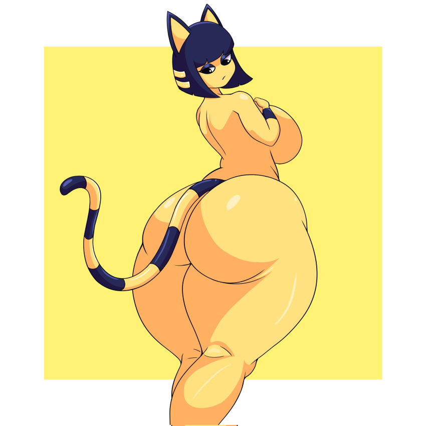 1girls 2022 animal_crossing ankha ass ass_crease ass_focus back_view big_ass big_breasts big_butt bottom_heavy breasts bubble_butt dat_ass fat_ass feline half-closed_eyes hamstrings hands_on_breasts huge_ass long_legs looking_down monky22 nintendo sideboob thick_ass thick_thighs thighs