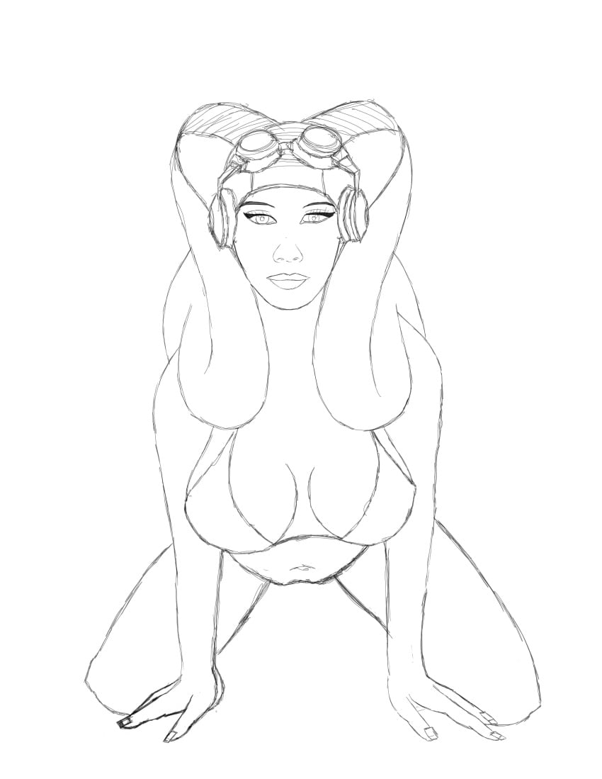 black_and_white female hera_syndulla sketch star_wars star_wars_rebels star_wars_squadrons twi'lek