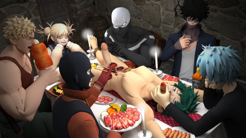 3d atsuhiro_sako being_watched bubaigawara_jin captured completely_nude dabi eating erection feeding female filthx food food_on_body himiko_toga imasuji_gouto izuku_midoriya jin_bubaigawara male male_focus midoriya_izuku mr._compress multiple_males muscular_(my_hero_academia) my_hero_academia nantaimori on_table penis pinching_nipples precum prisoner restrained sako_atsuhiro shigaraki_tomura tagme tied_up todoroki_touya toga_himiko tomura_shigaraki touya_todoroki twice villain yaoi