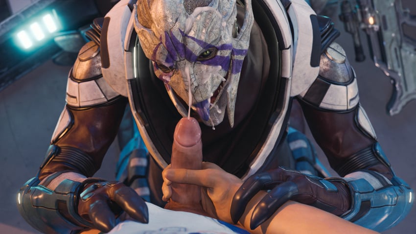 3d 3d_(artwork) absurd_res cum_on_face cumshot doinks-ahoy facial interspecies mass_effect turian vetra_nyx