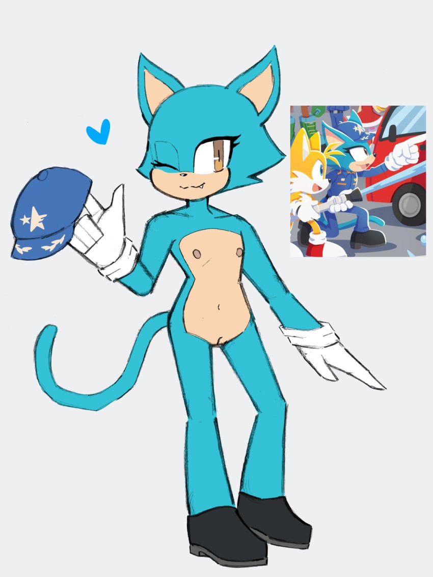 1girls anthro background_character bigrobbie breasts female flat_chest nude pussy sonic_(series) tagme