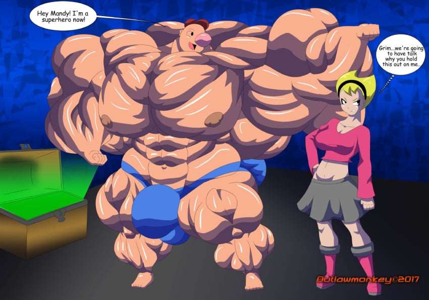 abs biceps big_muscles billy_(billy_and_mandy) cartoon_network female funny huge_muscles hyper_muscles large_muscles male mandy_(billy_and_mandy) muscles muscular muscular_arms muscular_legs muscular_male muscular_thighs outlaw_monkey_x pecs the_grim_adventures_of_billy_and_mandy