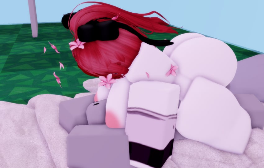 1boy 1girls 3d ass big_ass big_breasts breasts dummy_(roblox) femdom nude roblox roblox_avatar roblox_studio robloxian sakura_kyouko tagme thick_thighs white_skin wink