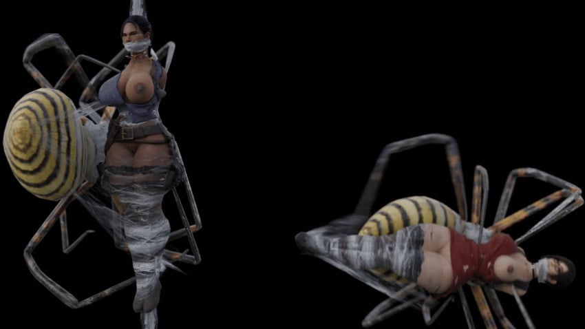 3d_(artwork) 9:16 ada_wong animated arachnid arthropod arthropod_webbing ass big_breasts bondage bound breasts captured clothing digital_media_(artwork) ear_piercing ear_ring female female_prey feral footwear forced gag gagged genitals ghostoast hair hi_res multi_arm multi_eye multi_limb nipple_piercing nipples nude peril piercing pussy ring_piercing sheva_alomar spider spider_web tagme video web_bondage web_gag