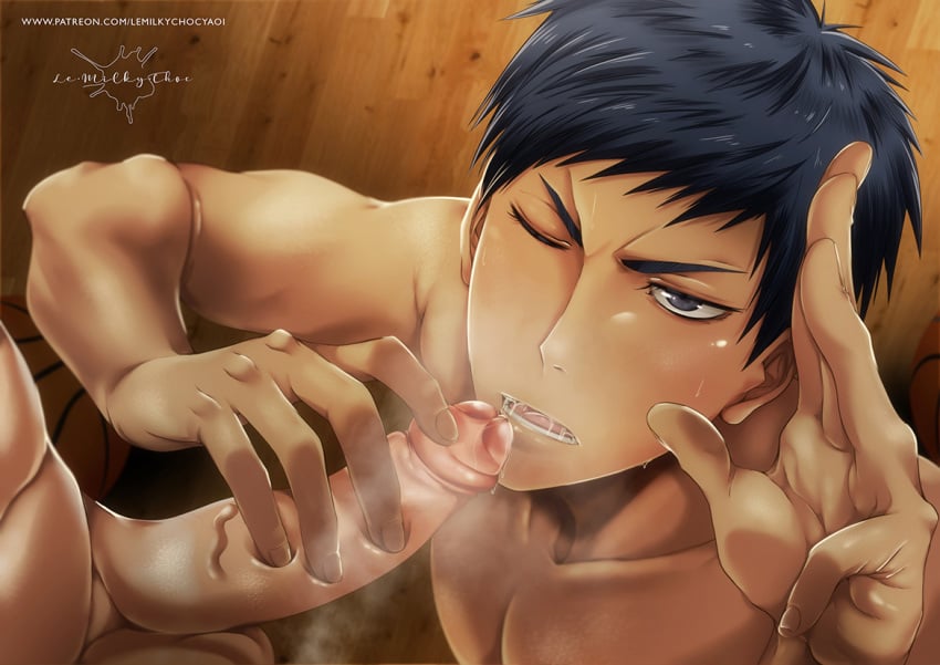 2boys aomine_daiki daiki_aomine gay kuroko's_basketball kuroko_no_basuke lemilkychoc male male_only uncensored yaoi