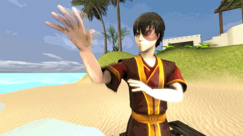 1boy 1girls 3d animated ass avatar_the_last_airbender azula brother_and_sister burn_scar close-up clothing covering embarrassed fire firebending incest nightgown nude nude_female robe scar suddenly_naked wardrobe_malfunction zuko