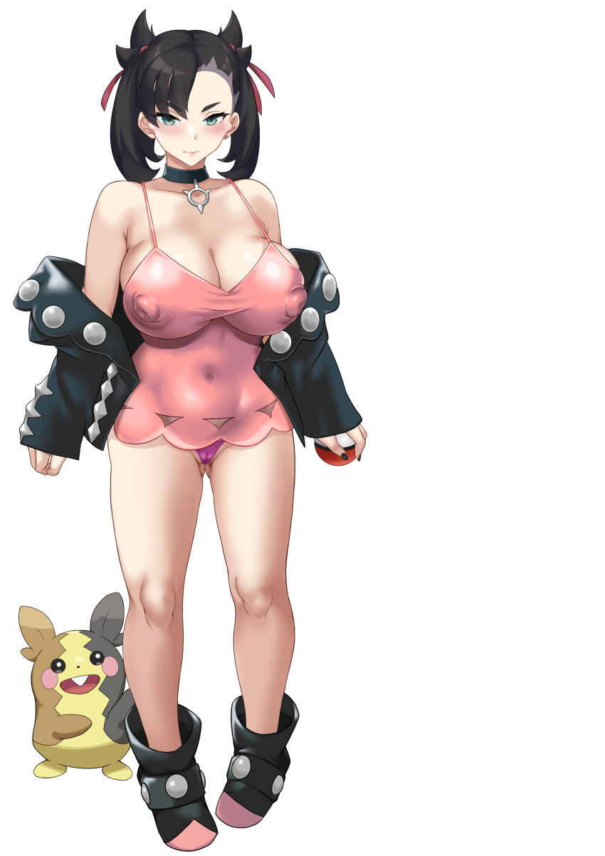 1girls aged_up alternate_breast_size ass black_hair breasts female game_freak green_eyes hi_res high_heel_boots high_heels hips huge_ass huge_breasts human jirusu large_ass large_breasts light-skinned_female light_skin marnie_(pokemon) morpeko nintendo pokemon pokemon_(game) pokemon_ss slim_waist thick_thighs thighs twintails wide_hips