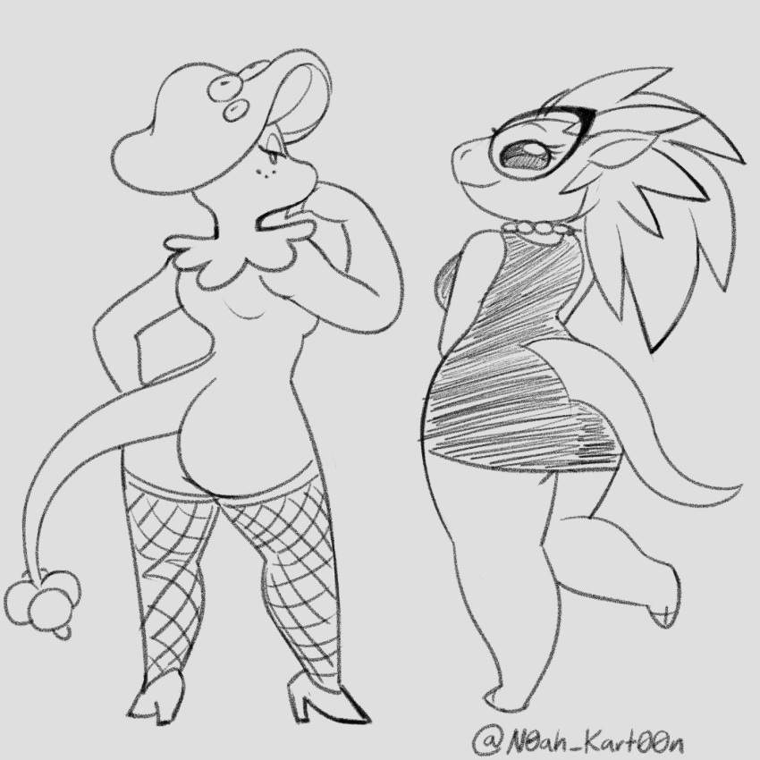 2girls anthro anthro_only anthrofied ass big_ass breasts breloom bubble_butt chrissy_(friendlocke_s1) claire_(friendlocke_s1) clothing duo female friendlocke friendlocke_season_1 huge_ass looking_back nintendo pokémon_(species) pokemon pokemon_(species) sandslash skwrlwrld tagme tail