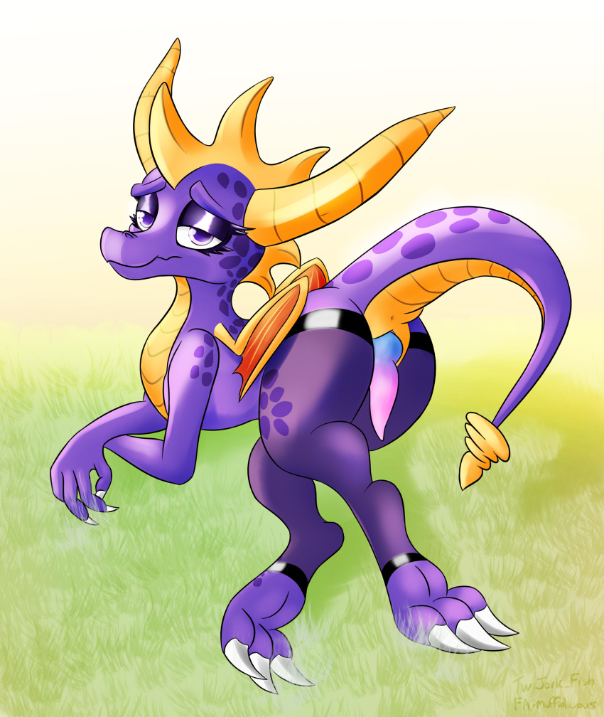 activision animal_genitalia anus bedroom_eyes claws clothing dragon eyeshadow feet feral feral_focus foot_fetish genitals girly hi_res legwear looking_at_viewer lying makeup male muffinlicious narrowed_eyes paws penis purple_body purple_eyes scalie seductive slit solo solo_focus spyro spyro_reignited_trilogy spyro_the_dragon stockings suggestive suggestive_pose video_games