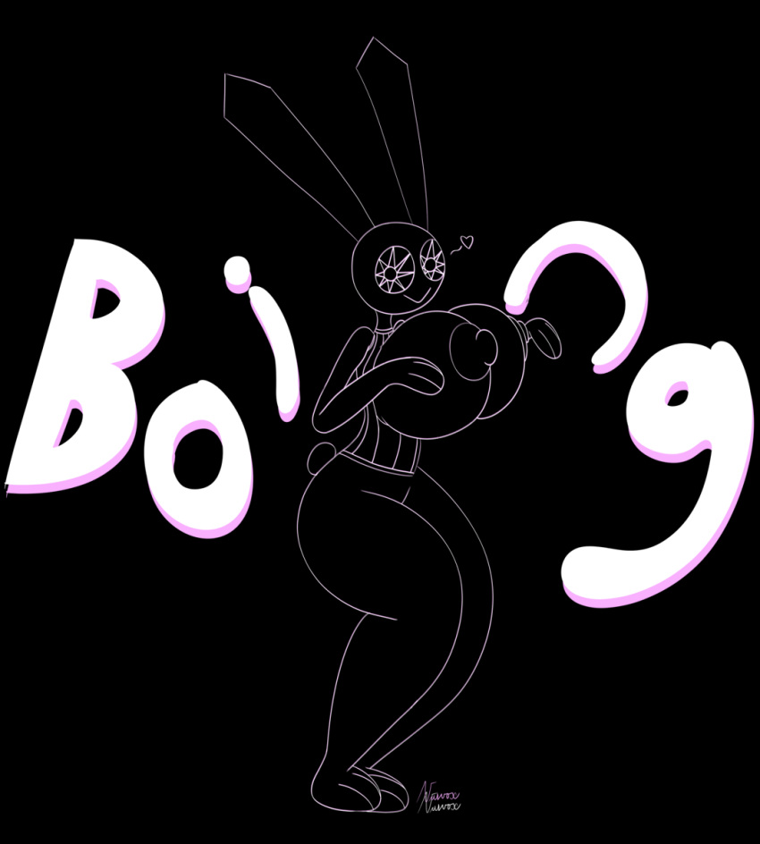 animated big_breasts bouncing_breasts breasts heart jumping rabbit rabbit_ears rabbit_tail thick_thighs vib-ribbon vibri