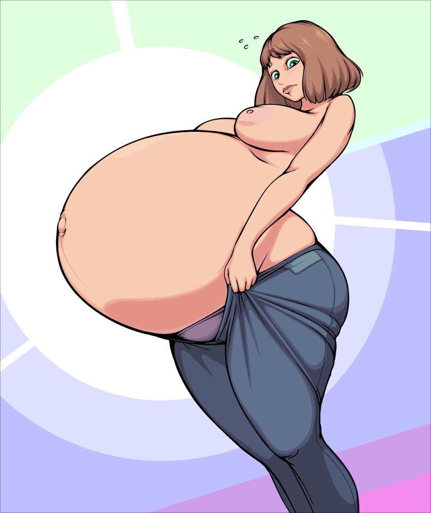 1girls areolae big_breasts breasts female female_only huge_belly hyper_belly hyper_pregnancy large_breasts maternal-reads nipples pregnant ready_to_pop solo