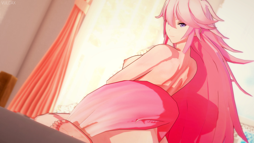 1girls 3d 3d_(artwork) back back_view big_breasts exposed_breasts exposed_nipples female female female_focus female_only fox_girl fox_humanoid fox_tail honkai_(series) honkai_impact honkai_impact_3rd kemonomimi koikatsu naked naked_female nipples no_bra no_panties nude nude_female tail vulcax yae_sakura yae_sakura_(honkai_impact)