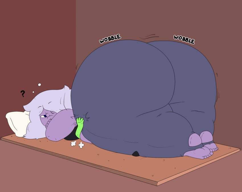 2girls amethyst_(steven_universe) ass big_ass female huge_ass massive_ass peridot_(steven_universe) smappa smothering steven_universe thick_ass thick_thighs wide_hips