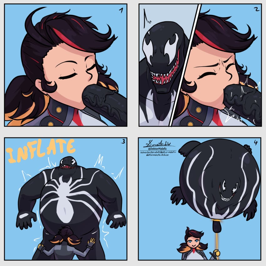 2025 balloon blowjob comic doktor_malefic fellatio female female_focus male marvel marvel_comics marvel_rivals peni_parker peni_parker_(marvel_rivals) spider-man_(series) tagme venom_(marvel)