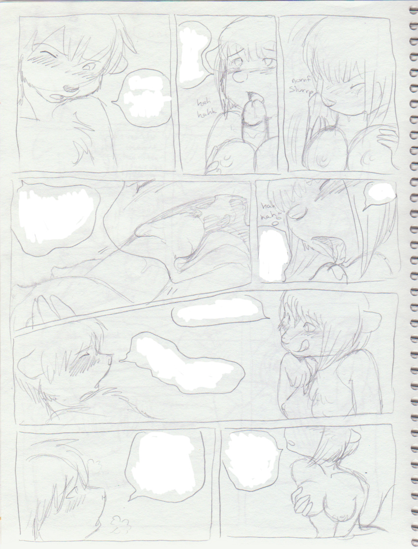 blush breast_fondling closed_eyes comic cum cum_in_mouth cum_inside fellatio female fingering fondling furry hair incest internal licking_lips male masturbation monochrome nikora_angeli one_closed_eyes oral oral_sex paizuri penis sex short_hair siblings sketch skunk straight stuttering traditional_media_(artwork) twincest twins unfinished