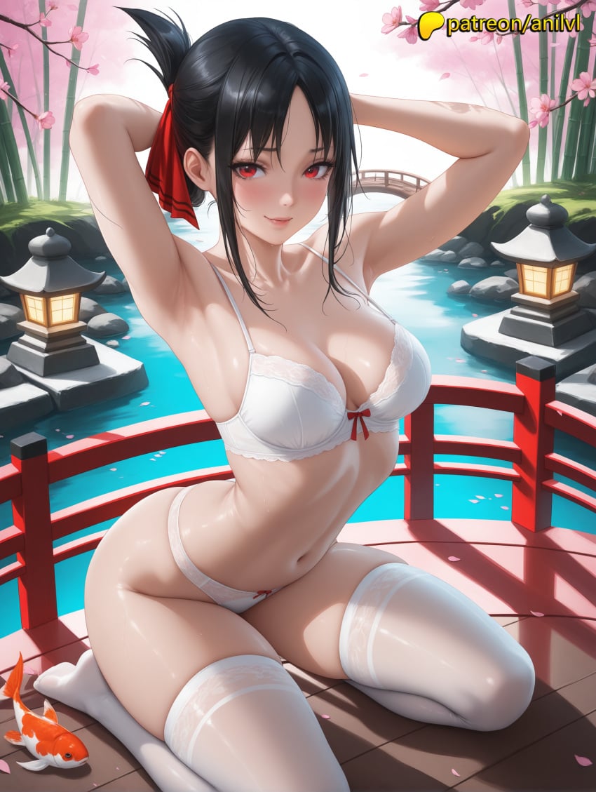 1girls 2024 ai ai_assisted ai_generated anilvl anime anime_girl anime_style armpits arms_up artist_name bangs bare_shoulders big_breasts big_breasts big_breasts big_chest black_hair blush board_game book bra branch breast breasts breasts breasts bust busty checkered checkered_floor cherry_blossoms chest cleavage collarbone falling_petals female flower folded_ponytail hair_ribbon hi_res high_quality high_resolution highres kaguya-sama_wa_kokurasetai_~tensai-tachi_no_renai_zunousen~ large_breasts looking_at_viewer navel no_shoes panties parted_bangs patreon patreon_username petals petals_on_liquid red_eyes red_ribbon ribbon shinomiya_kaguya short_hair sidelocks sitting smile solo stable_diffusion stomach thighhighs thighs underwear underwear_only vase watermark white_bra white_legwear white_panties