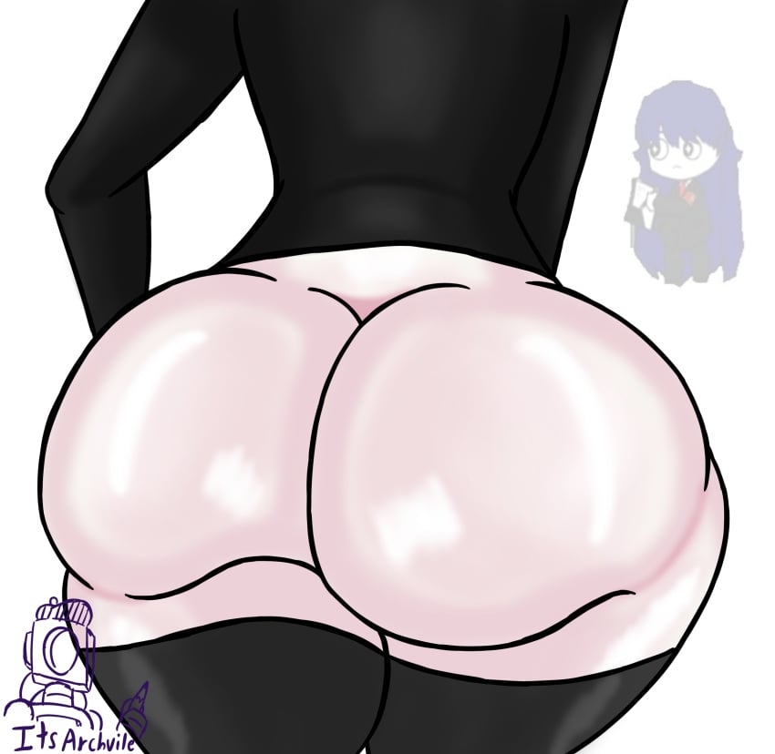 1girls alternate_version_at_source ass back_view big_butt bongbong bubble_butt caked_up child_bearing_hips faceless_character fat_ass female female_focus female_only its_archville lobotomy_corporation partially_clothed partially_nude project_moon reference_image self_upload signature solo standing thick_ass thick_thighs thighhighs thighs