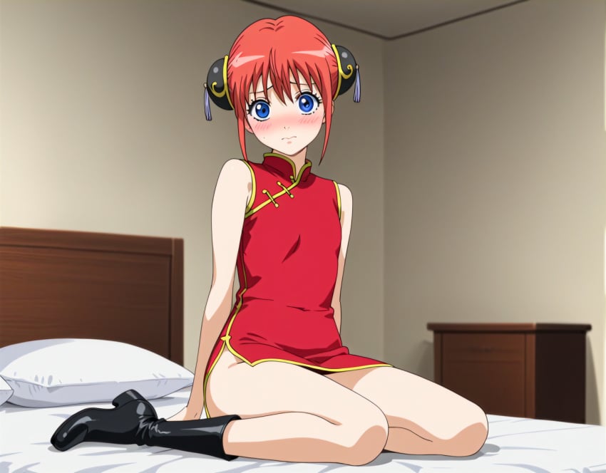 ai_generated chinese_clothes cunny gintama kagura_(gintama) red_hair teenage_girl