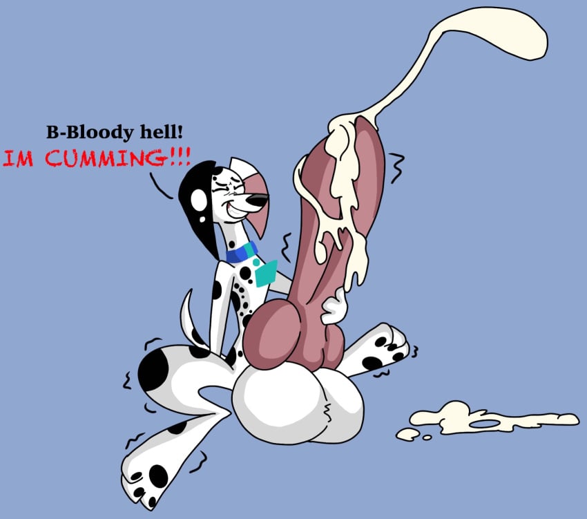 101_dalmatian_street 101_dalmatians big_penis bodily_fluids canid canine cum cum_on_penis delilah_(101_dalmatians) disney feral feral_only genital_fluids genitals gynomorph hi_res huge_cock hyper hyper_genitalia hyper_penis intersex luxioboi22 mammal masturbation penis