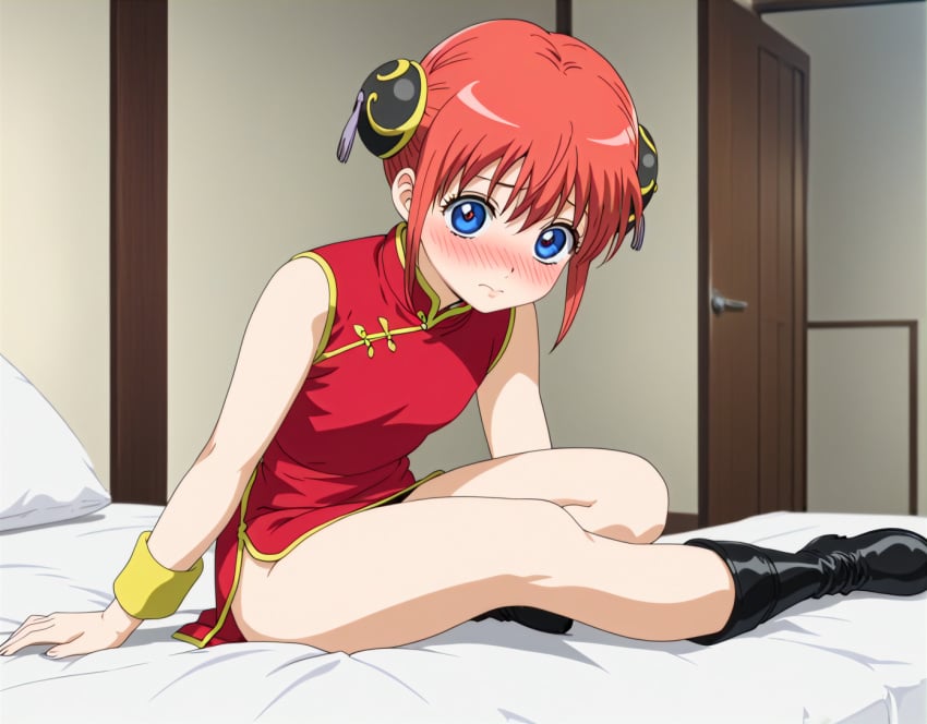 ai_generated chinese_clothes cunny gintama kagura_(gintama) red_hair teenage_girl