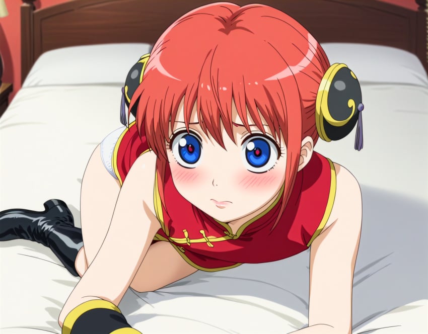 ai_generated chinese_clothes cunny gintama kagura_(gintama) red_hair teenage_girl