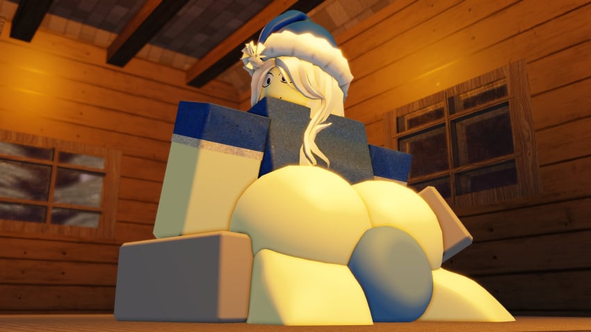 1boy 1girls 3d 4k anon ass_bigger_than_head big_butt blue_clothing blue_headwear brisk_(redhotchillitea) facesitting female hair hat high_resolution human male redhotchillitea roblox robloxian shack smile suffocation thick_thighs white_hair windows_xp_home