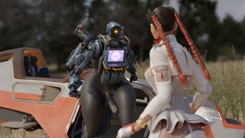 2022 3d 5_fingers animated apex_legends ass big_ass big_butt big_penis braids clothed clothed_female deforming_mesh detailed_background facesitting female femboy gif hand_on_ass huge_ass large_penis loba loba_(apex_legends) male male_on_female maledom one_eye pathfinder_(apex_legends) pigtails pyro_enthusiast robot robot_humanoid self_spanking spanking spanking_own_ass superimposed tagme thick_thighs twerking twerking_on_face white_clothing