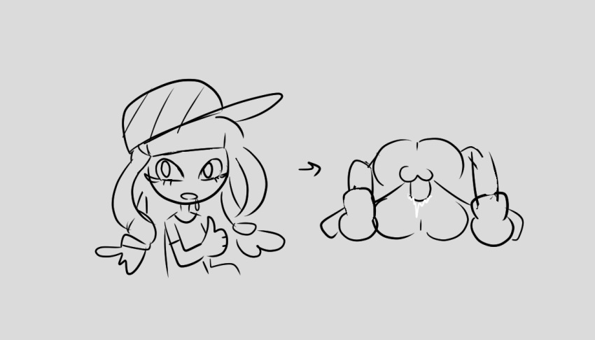 1boy 1girls cum cum_inside drooling droolydonuts female harmony_(splatoon) hat instant_loss_2koma male mating_press monochrome sea_anemone sketch splatoon splatoon_3 thumbs_up