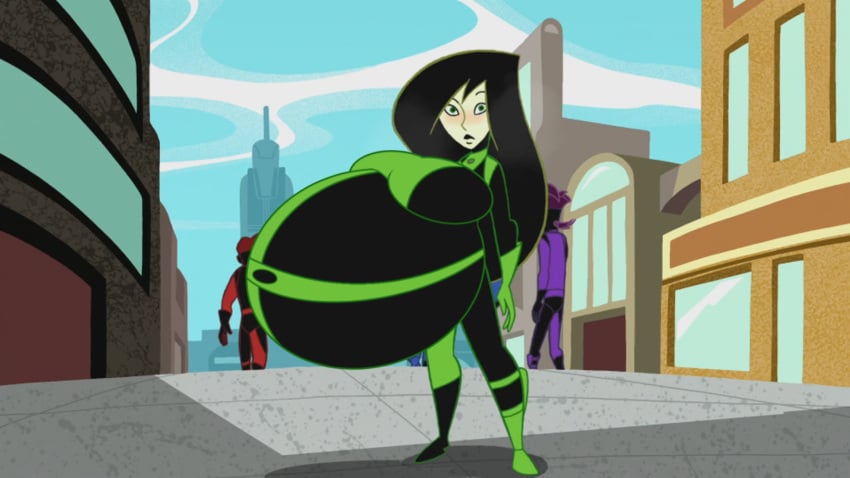 1girls belly big_belly big_breasts breasts disney disney_channel edit female huge_belly hyper_pregnancy kim_possible morphtothetop pregnant screenshot_edit shego