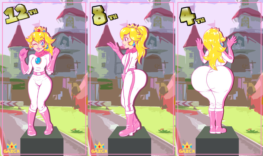 1girls alternate_version_available ass_bigger_than_head ass_bigger_than_torso ass_expansion big_ass big_breasts bodysuit clothing enormous_ass female footwear gaz_of_nylrac handwear huge_ass huge_breasts human hyper hyper_ass jumpsuit long_hair looking_at_viewer mario_(series) mario_kart massive_ass multiple_images pale_skin princess_peach royal_raceway smile tagme thick_thighs wide_hips