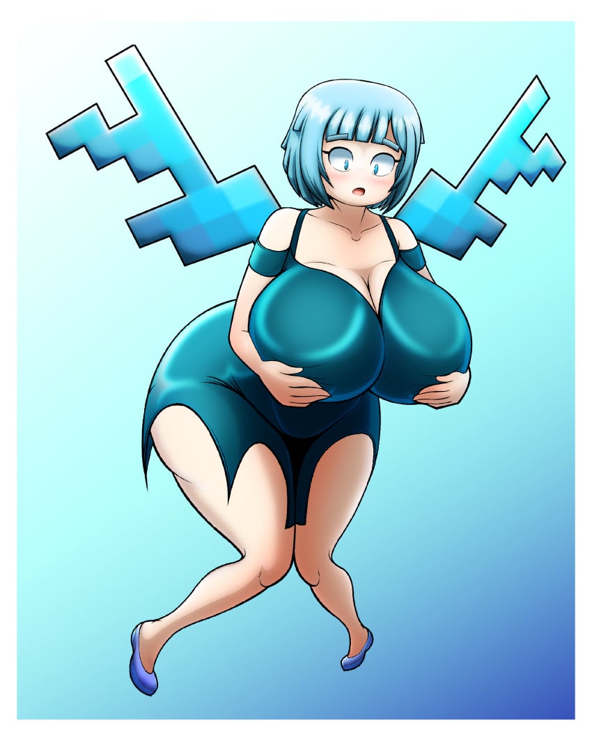 1girls allay_(minecraft) ass ass_bigger_than_head ass_bigger_than_torso bare_shoulders big_ass big_breasts big_butt blue_eyes blue_hair bottom_heavy breast_lift breasts breasts_bigger_than_head butt cleavage clothed clothes clothing covering covering_breasts enormous_ass fat_ass female female_only full_body fully_clothed gigantic_ass hips huge_ass huge_breasts huge_butt human human_only humanized kasurnica large_ass large_breasts large_butt massive_ass minecraft mob_vote open_mouth personification short_hair simple_background solo solo_female tagme thick thick_ass thick_thighs thighs top_heavy wide_hips wings