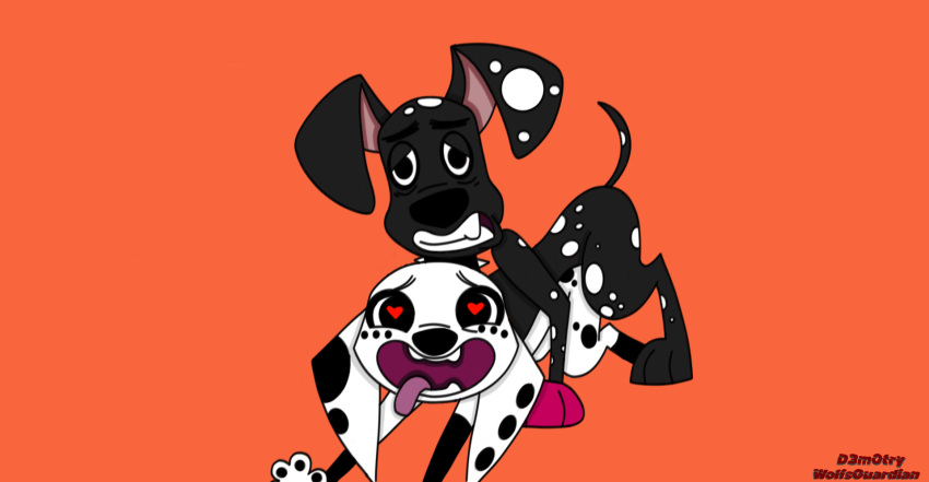 101_dalmatian_street 101_dalmatians 1boy 1girls canid canine canis d3m0try dalmatian dalmatiner das_haus_der_101_dalmatiner demon disney dolly_(disambiguation) domestic_dog female feral_on_feral hi_res hunde male mammal solo weiblich wlfgard wolfsguardian