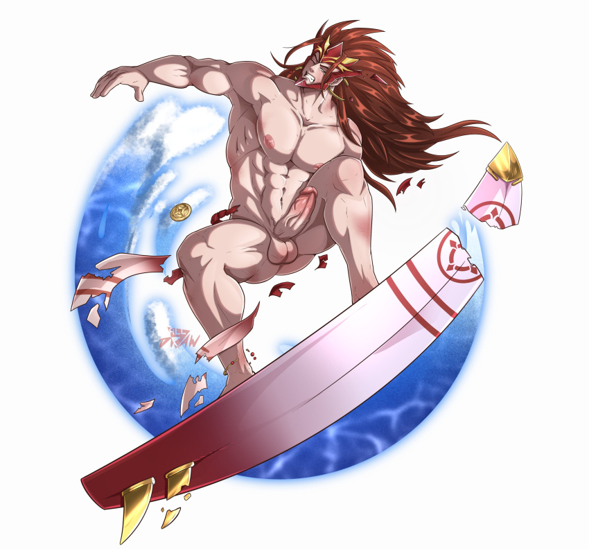 1boy all_draw fire_emblem fire_emblem_fates long_hair male male_focus male_only nintendo ryoma_(fire_emblem) surfboard