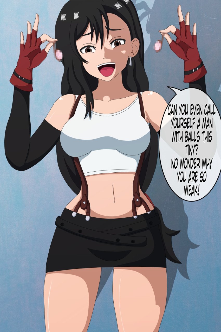 big_breasts black_hair castration cock_and_ball_torture femdom final_fantasy final_fantasy_vii guro noviceartist severed_balls severed_testicles solo solo_female tagme tamakeri testicular_assault testicular_removal tifa_lockhart