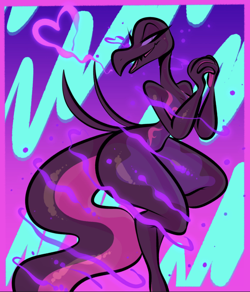 anthro curvy female female_focus female_only lizard lizard_girl nintendo pokemon pokemon_(species) pokemorph salazzle seductive tail thicthighs tooni-pi