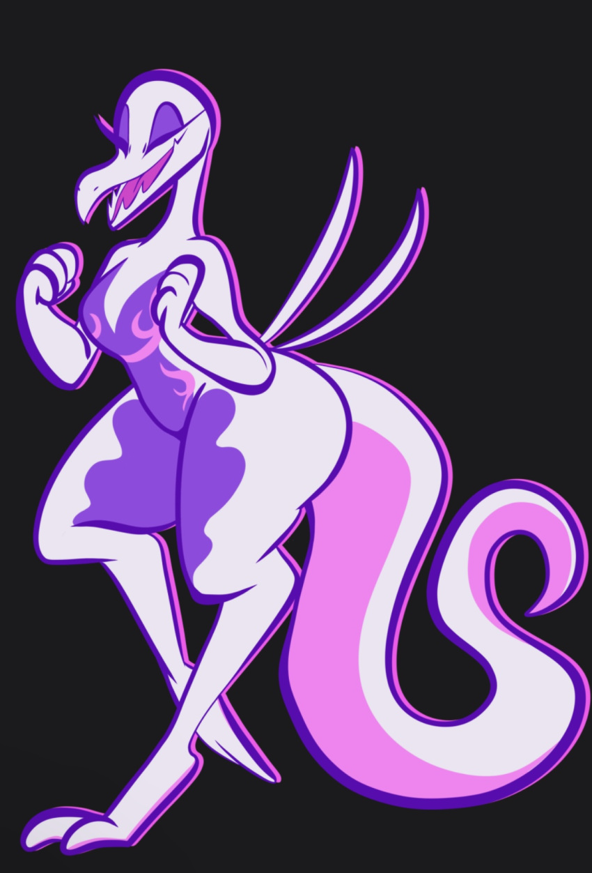 anthro curvy female female_focus female_only lizard lizard_girl nintendo pokémon_(species) pokemon pokemon_(species) pokemorph salazzle seductive shiny_pokemon shiny_salazzle tail thicthighs tooni-pi