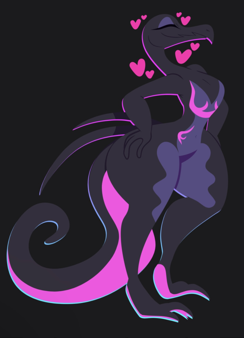 anthro curvy female female_focus female_only lizard lizard_girl nintendo pokemon pokemon_(species) pokemorph salazzle seductive tail thicthighs tooni-pi