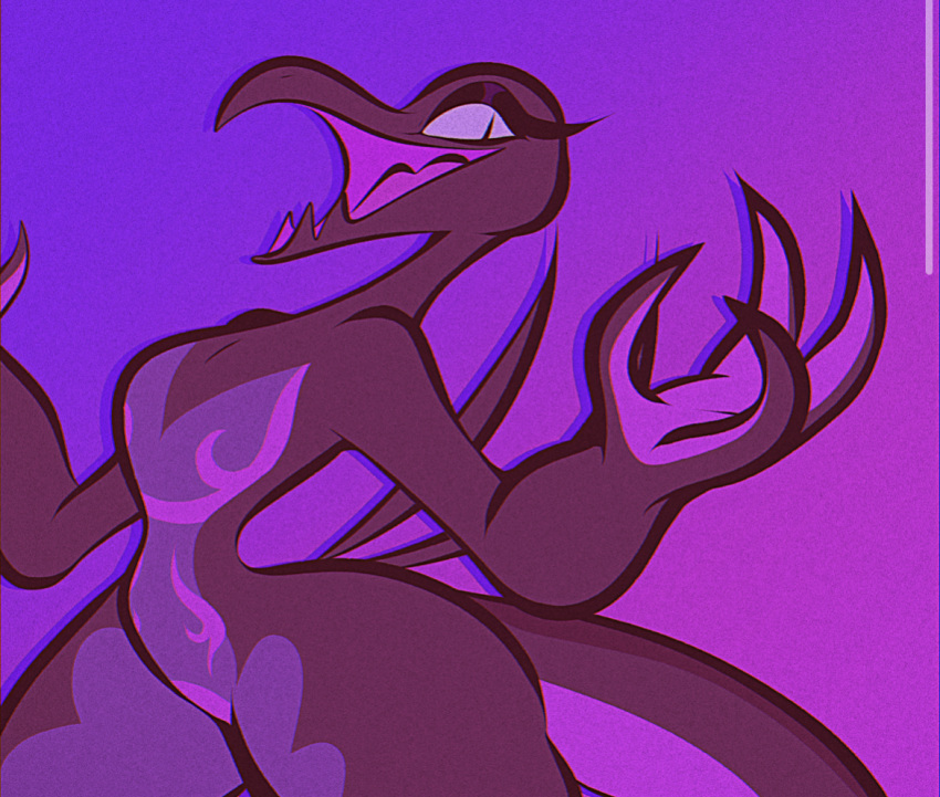 anthro curvy female female_focus female_only lizard lizard_girl nintendo pokemon pokemon_(species) pokemorph salazzle seductive tail thicthighs tooni-pi