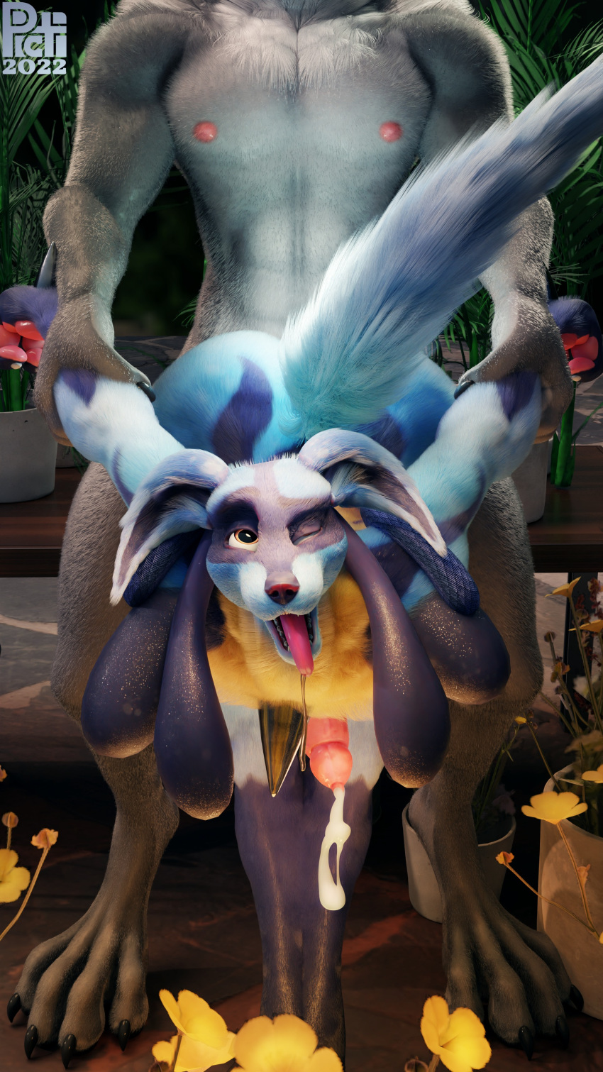 2022 3d absurd_res animal_genitalia animal_penis balls blue_body blue_fur canid canine canine_penis canis claws fluffy from_behind_position fur genitals hi_res knot lucario male male/male male_penetrated male_penetrating male_penetrating_male mammal multicolored_body multicolored_fur nintendo original_character penetration penis picti pokemon pokemon_(species) sex sheath spikes tagme toe_claws two_tone_body two_tone_fur video_games wolf yellow_body yellow_eyes yellow_fur