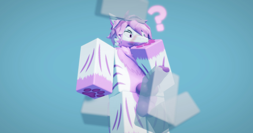 1boy 3d 4k anthro ass_grab ball_fondling balls blue_background blush disembodied_hand dragon enagmi floating_hands furry head_pat hi_res knot knotted_penis masturbation question_mark roblox roblox_avatar robloxian solo surprised