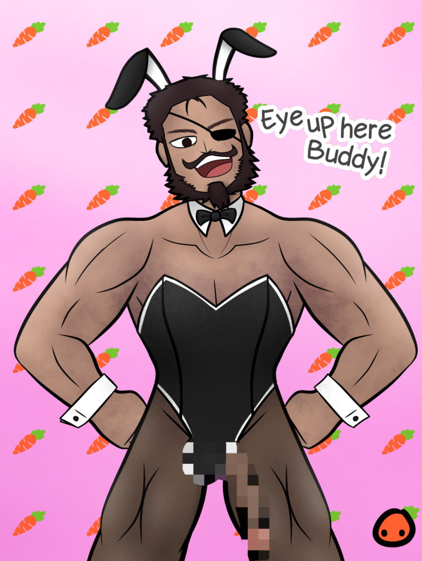 bear bunny_girl crossdressing eyepatch moustache one_piece_dnd plzloveme ragnar_(one_piece_dnd) solo_male