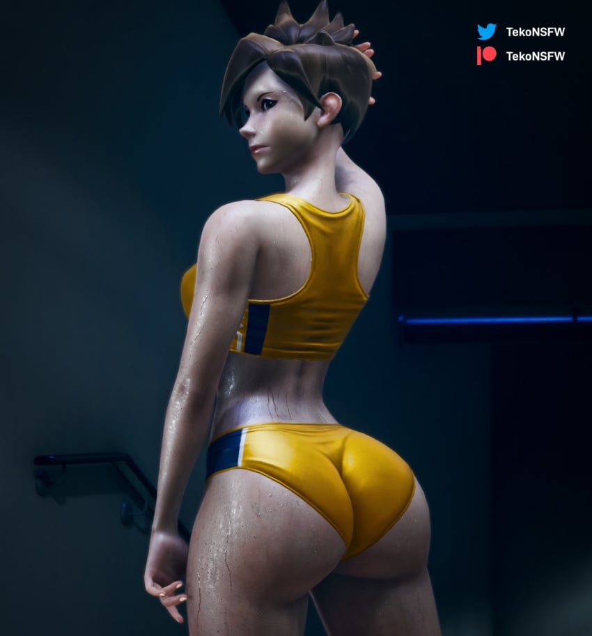 1girls 3d ass back_view big_ass overwatch tekonsfw tracer