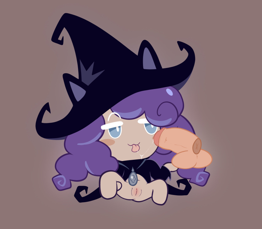 cookie cookie_run cookie_run_witch's_castle magic_user penis purple_hair pussy robe sherwind52 tongue witch_costume witchberry_cookie