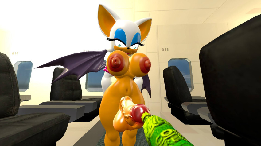 3d artist_request futa_only futanari intersex peeing rouge_the_bat sonic_(series) tagme