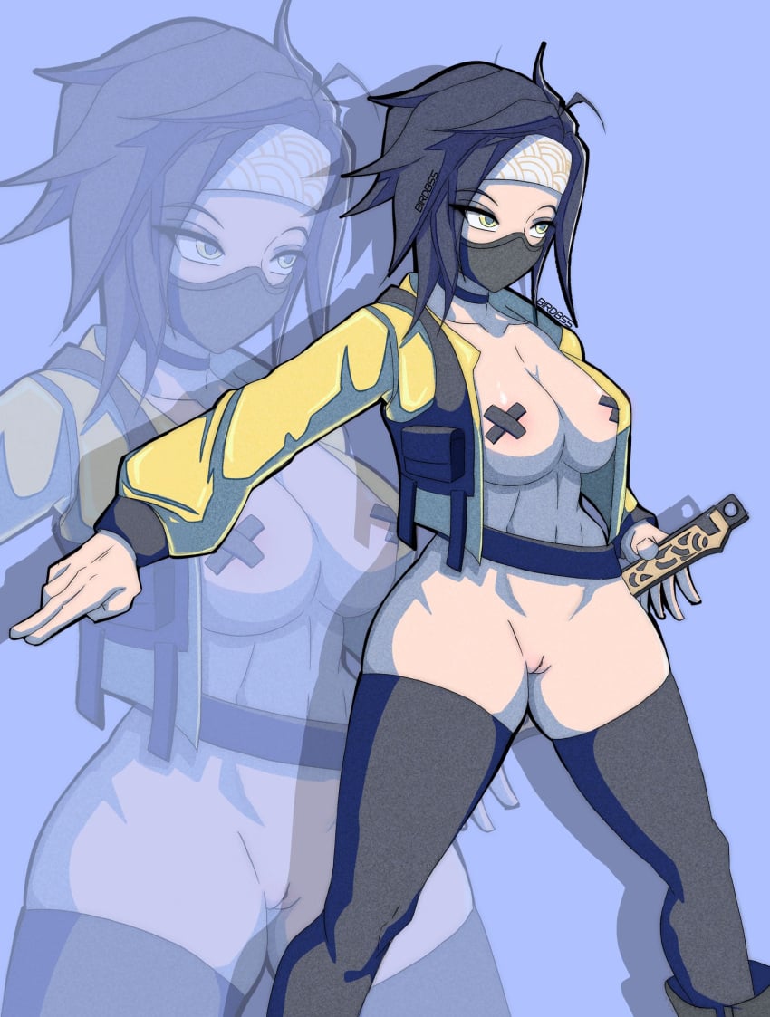 belt big_breasts birdb55 breasts clothed clothed_female clothing female female_only fortnite headband jacket jacket_open looking_forward mask masked masked_female min-joon_(fortnite) mostly_nude mostly_nude_female open_jacket partially_clothed partially_clothed_female pussy rule_63 rule_63 rule_63 solo solo_female sword tape_on_nipples thigh_highs thighhighs