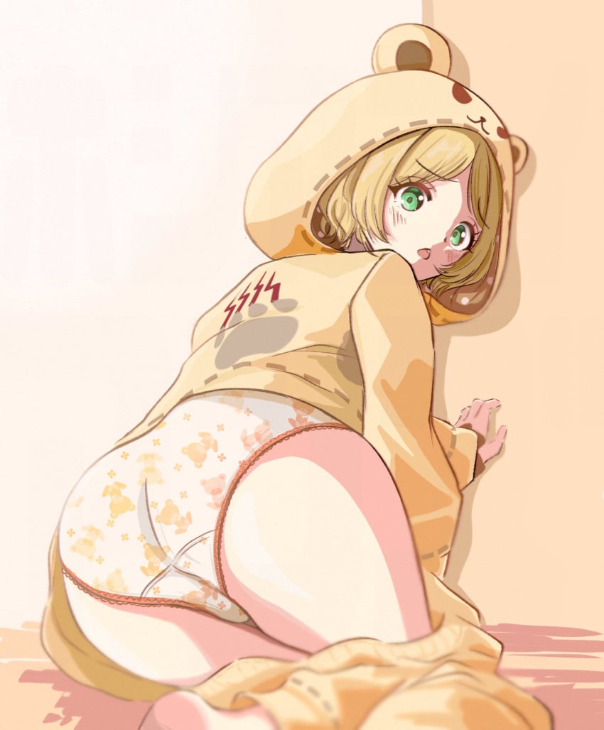 an_hoshiarai ass blush d4dj looking_back pajamas takeshita_miiko thighs underwear