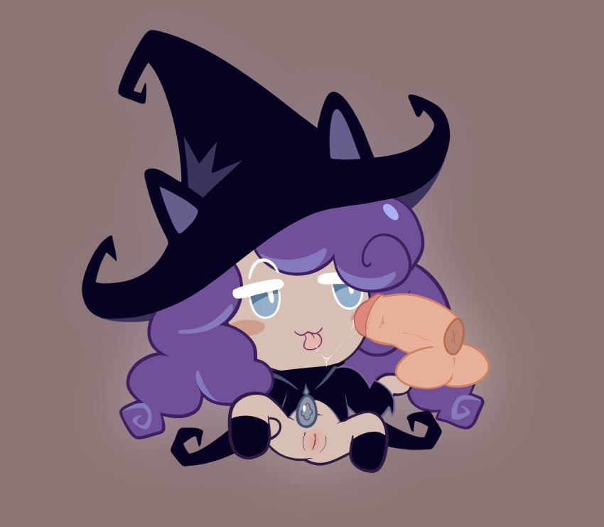 cookie cookie_run cookie_run_witch's_castle magic_user penis purple_hair pussy robe sherwind52 tongue witch_costume witchberry_cookie