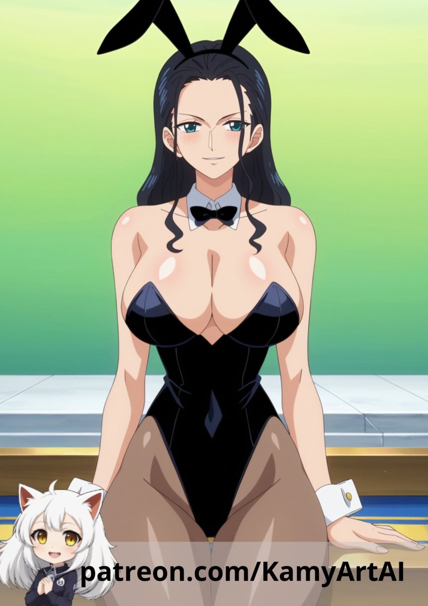 ai_generated bunny_costume bunny_ears bunny_girl bunnysuit female female_only kamyartai nico_robin one_piece patreon patreon_username