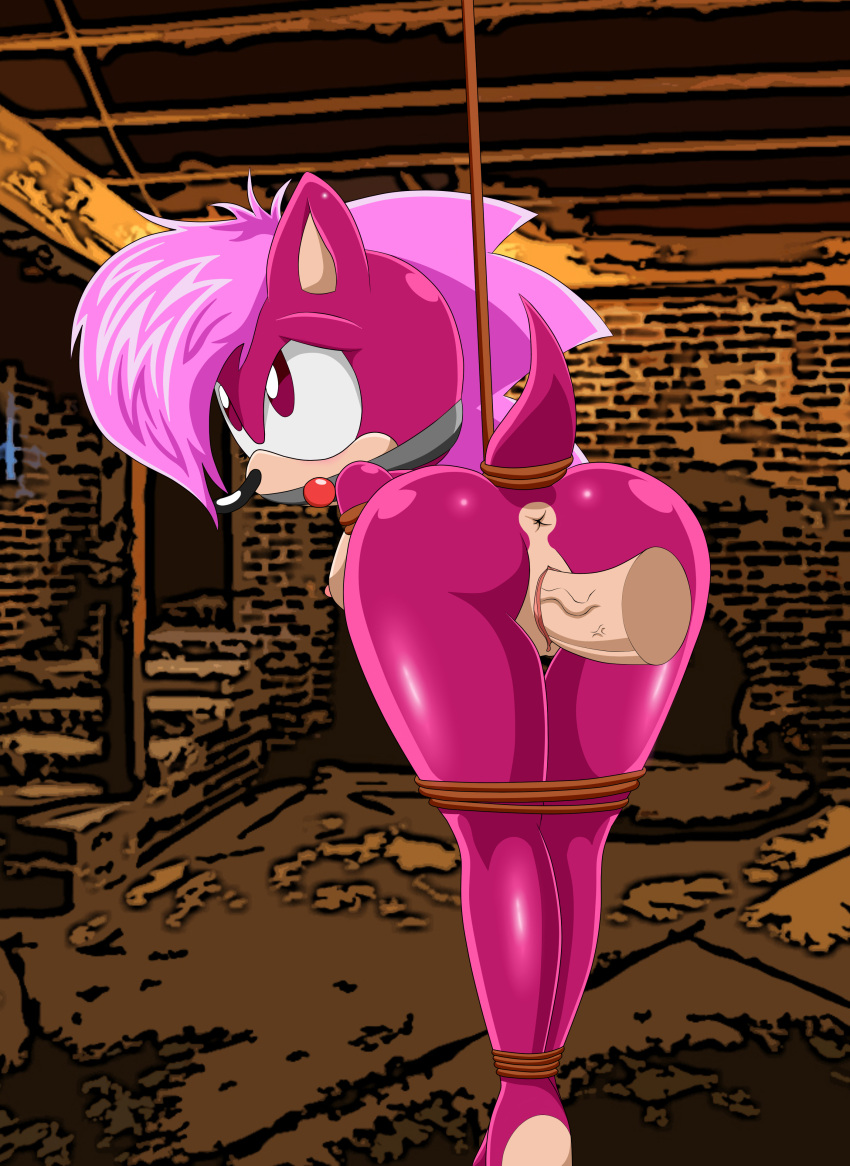 absurd_res anthro anus ball_gag basement bondage bound dic_entertainment disembodied_penis female frost_norde gag genitals hedgehog_(sci) hi_res human human_on_anthro humanoid_genitalia interspecies male male/female mammal penis pussy red_eyes sega sex sonia_the_hedgehog sonic_(series) sonic_the_hedgehog_(series) sonic_underground vaginal_penetration