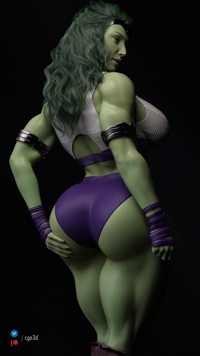 1girls 3d abs ass big_ass big_breasts cga3d cosplay crossover crossover_cosplay curvy dc dc_comics dc_extended_universe diana_prince erotichris female female_only fusion fusion_character gal_gadot green_eyes green_hair green_skin huge_breasts looking_back marvel marvel_cinematic_universe muscular muscular_female pinup rear_view she-hulk_(cosplay) solo solo_female tiara voluptuous wonder_woman wonder_woman_(series)